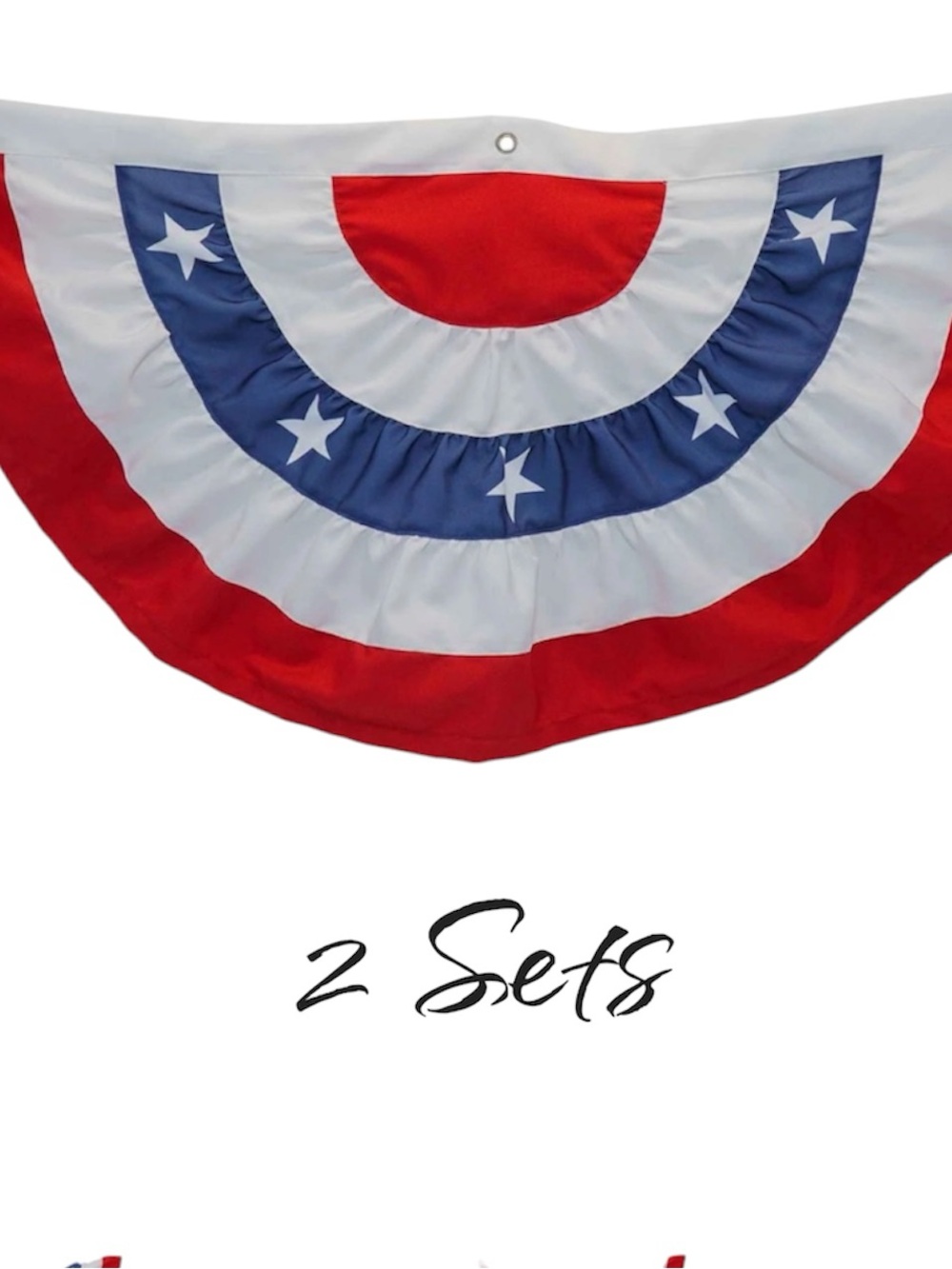 My Texas House Patriotic Bunting, Red, White & Blue ( 2SETS)